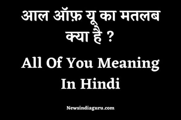 All Of You Meaning In Hindi